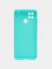 Бирюзовый чехол силиконовый на Xiaomi Redmi 10C, матовый, с защитой камеры