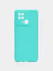 Бирюзовый чехол силиконовый на Xiaomi Redmi 10C, матовый, с защитой камеры