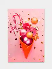 Коралловый почтовая карточка-открытка "С Новым годом", 10 x 15 см