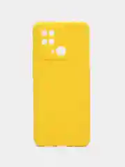Желтый чехол силиконовый на Xiaomi Redmi 10C, матовый, с защитой камеры