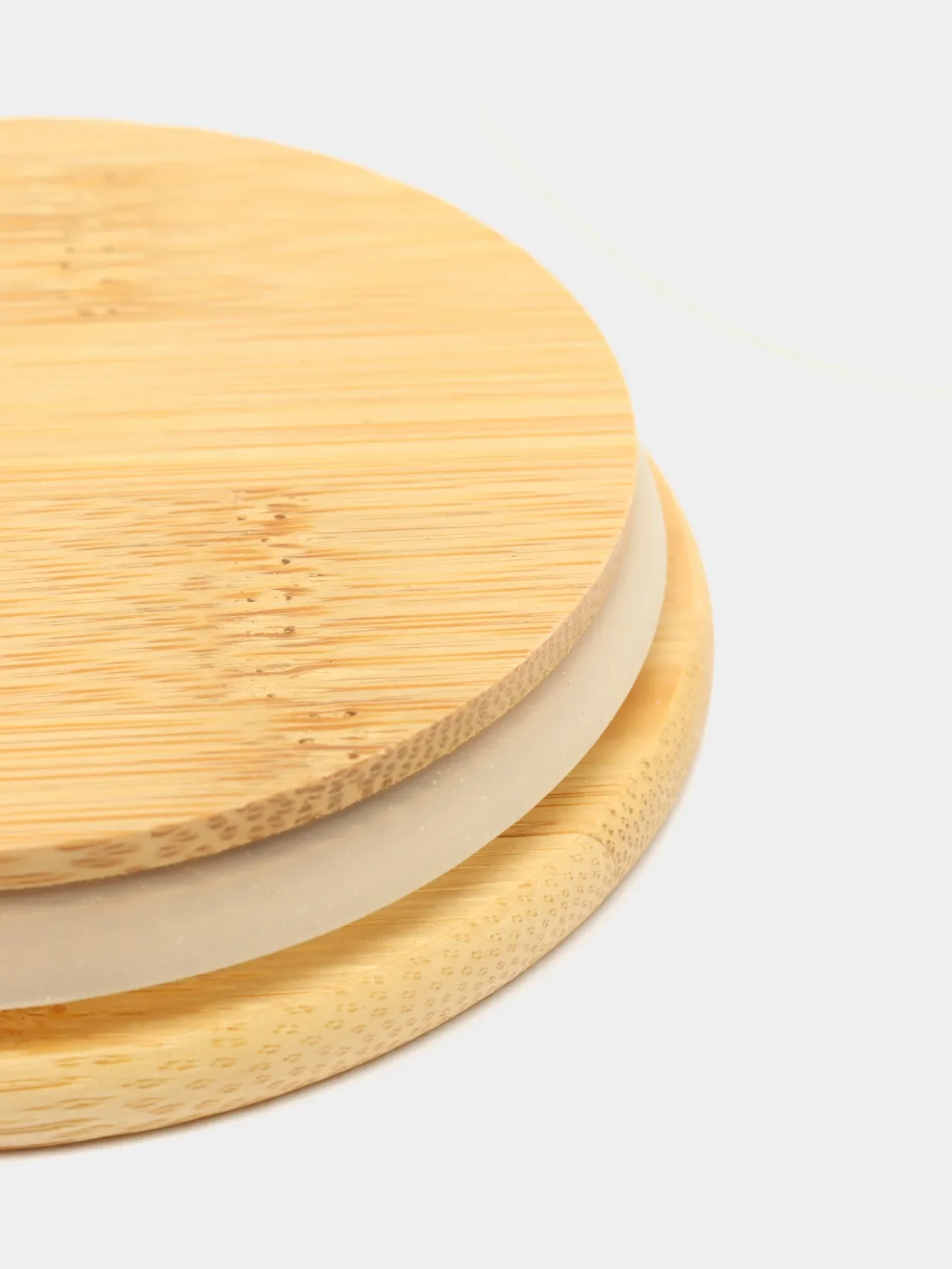 Банка стеклянная для сыпучих продуктов/для хранения с бамбуковой крышкой