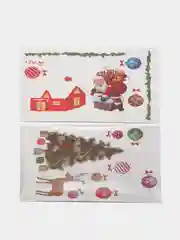 Белый новогодние большие наклейки на окна, стекло