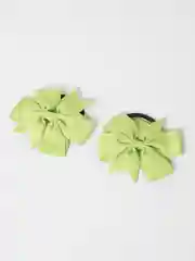 Зеленый бантики резинки для волос детские "Bows", бантики для девочек, 2 штуки