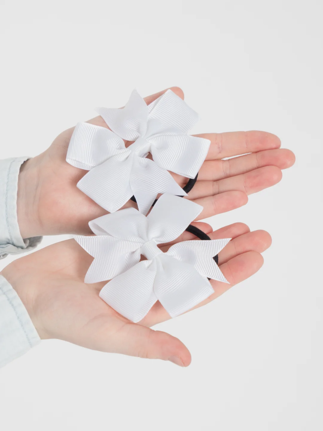 Белый бантики резинки для волос детские "Bows", бантики для девочек, 2 штуки