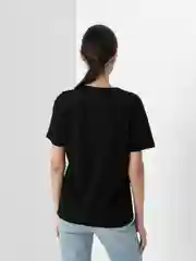 Черный женская футболка с принтом "Самолет"