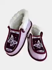 Розовый чуни-тапочки женские утепленные вязаные "Бабуши" от Soft Slippers