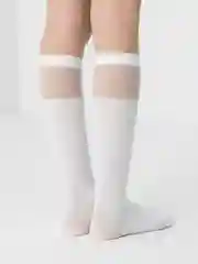 Гольфы капроновые, белые, детские, с кошкой