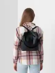 Рюкзак женский, чёрный, кожаный