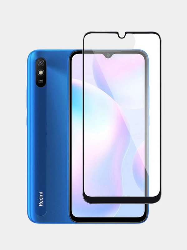 Защитное стекло для Xiaomi Redmi 9A ( Редми 9А) / Redmi 9C, с черной рамкой