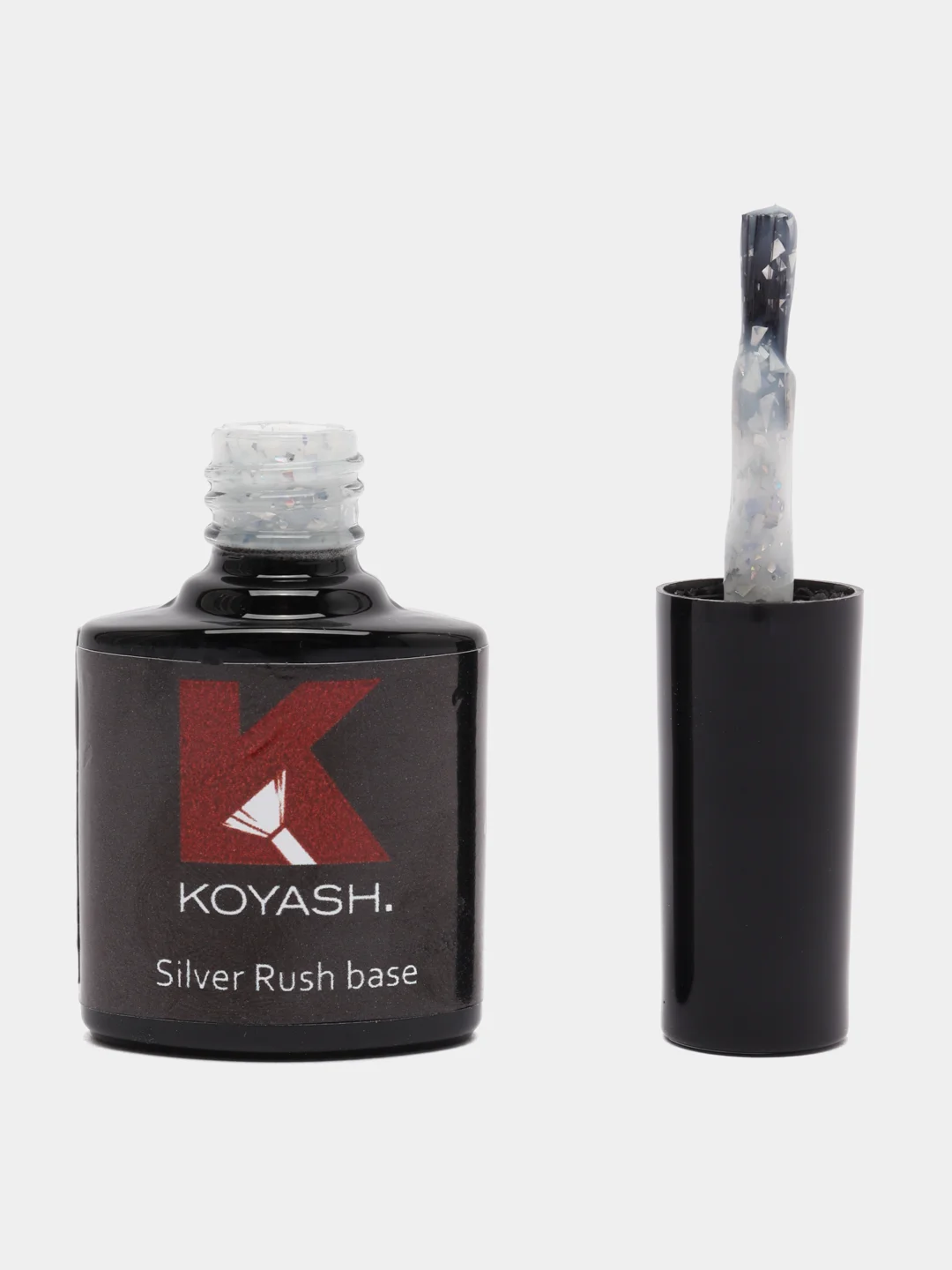Белый цветная камуфлирующая база для ногтей маникюра, гель лака "KOYASH" с поталью