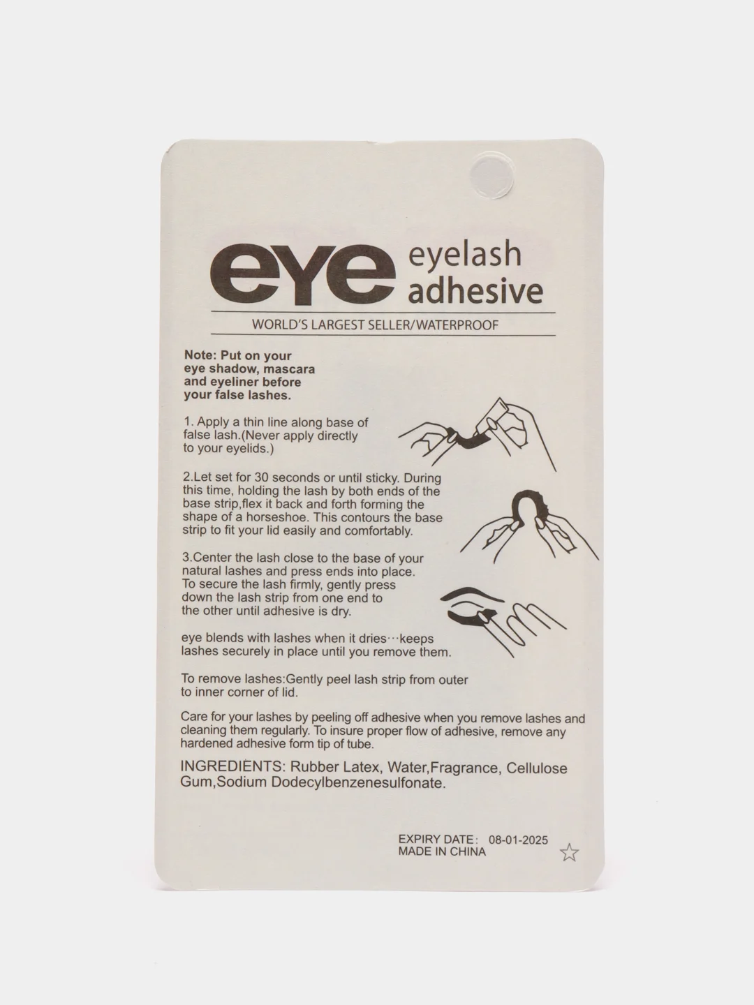 Черный клей для ресниц EYE, для накладных и пучковых ресниц, 3 цвета, 7 г