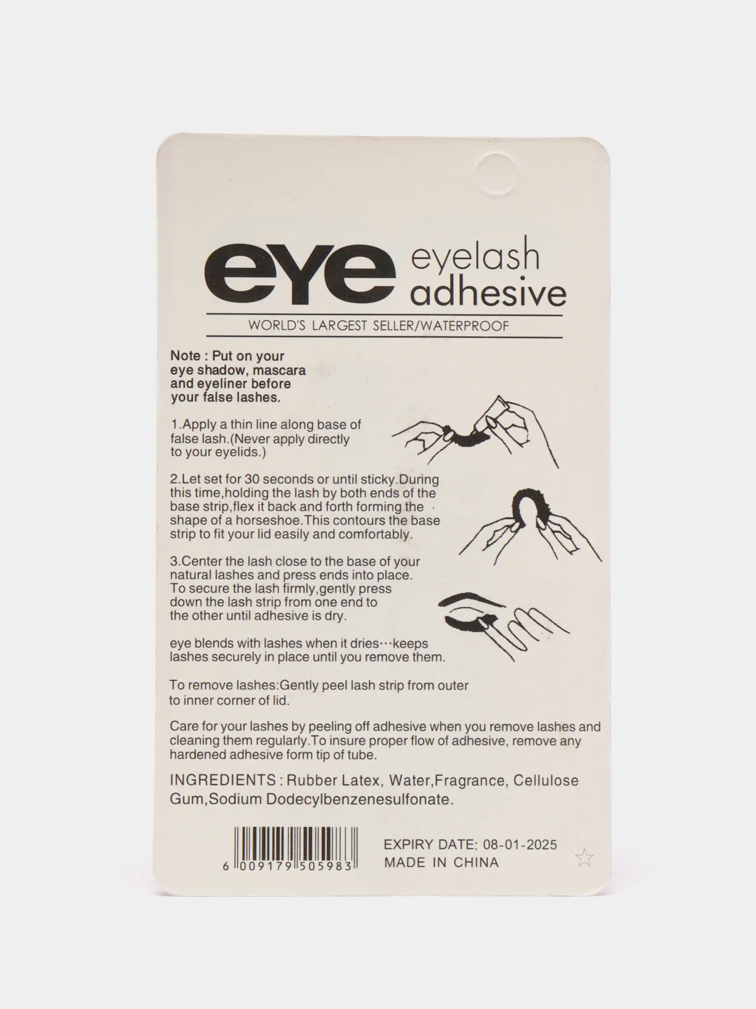 Белый клей для ресниц EYE, для накладных и пучковых ресниц, 3 цвета, 7 г