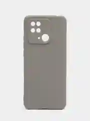 Серый чехол силиконовый на Xiaomi Redmi 10C, матовый, с защитой камеры