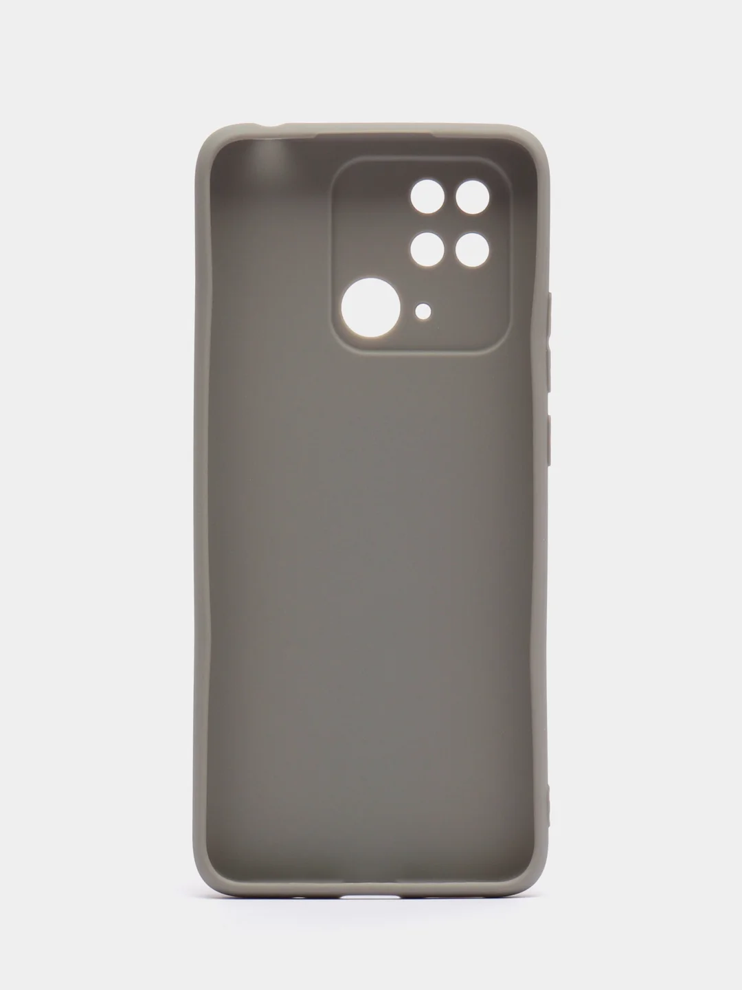 Серый чехол силиконовый на Xiaomi Redmi 10C, матовый, с защитой камеры
