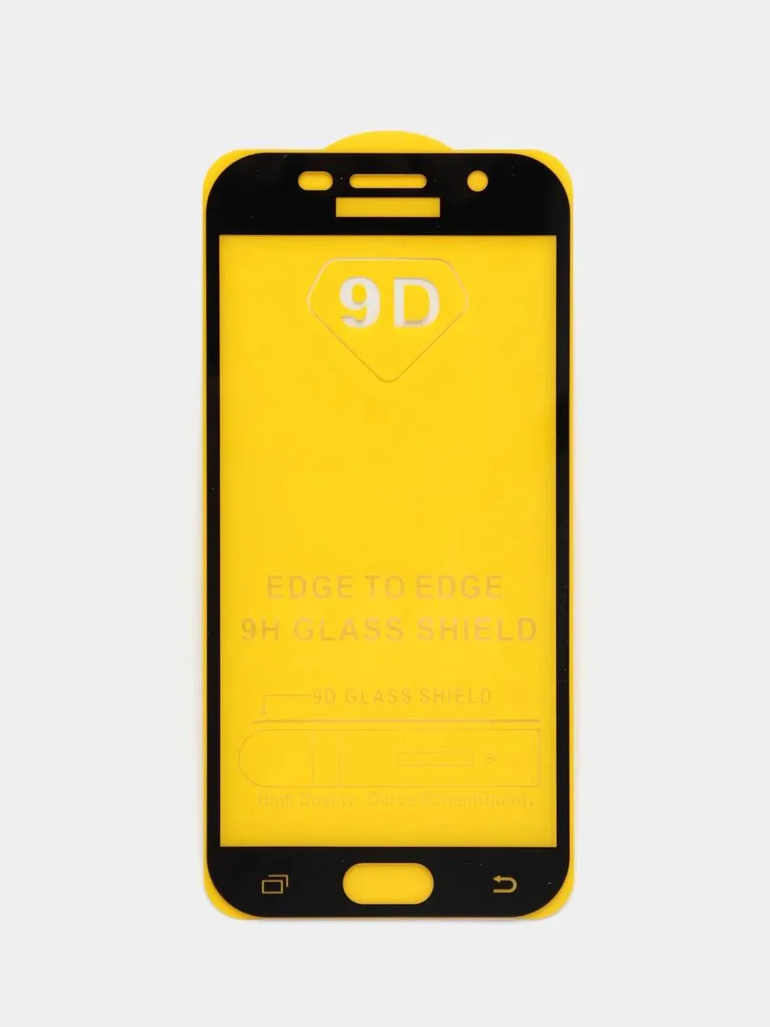 Черный защитное стекло 9D для Samsung Galaxy A5 2017, A520 (Самсунг Галакси А5, А520) с золотой рамкой