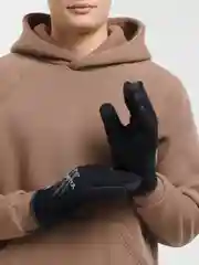 Черный перчатки мужские утепленные спортивные