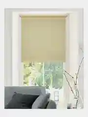 Штора рулонная BRABIX 60*175 см, текстура "Лён", защита 55-85%, кремовый S-21, 605983