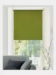 Штора рулонная BRABIX 80*175 см, текстура "Лён", защита 55-85%, зелёный S-32, 605994