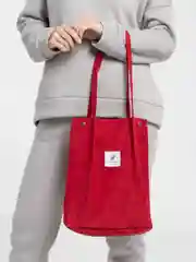 Красный женский шоппер вельветовый