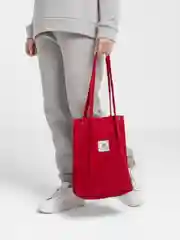 Красный женский шоппер вельветовый
