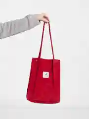 Красный женский шоппер вельветовый