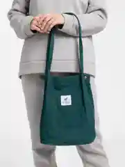 Зеленый женский шоппер вельветовый