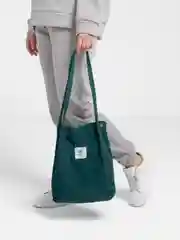 Зеленый женский шоппер вельветовый