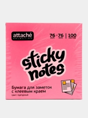 Стикеры Attache Selection, 76*76 мм, розовые