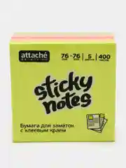 Стикеры Attache Selection, 76 х 76 мм, 5 цветов