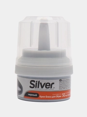 Крем-блеск для обуви с губкой SILVER, черный, Турция, 50ml