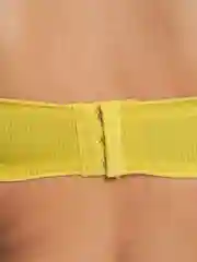 Желтый хлопковый бюстгальтер, топ без лямок