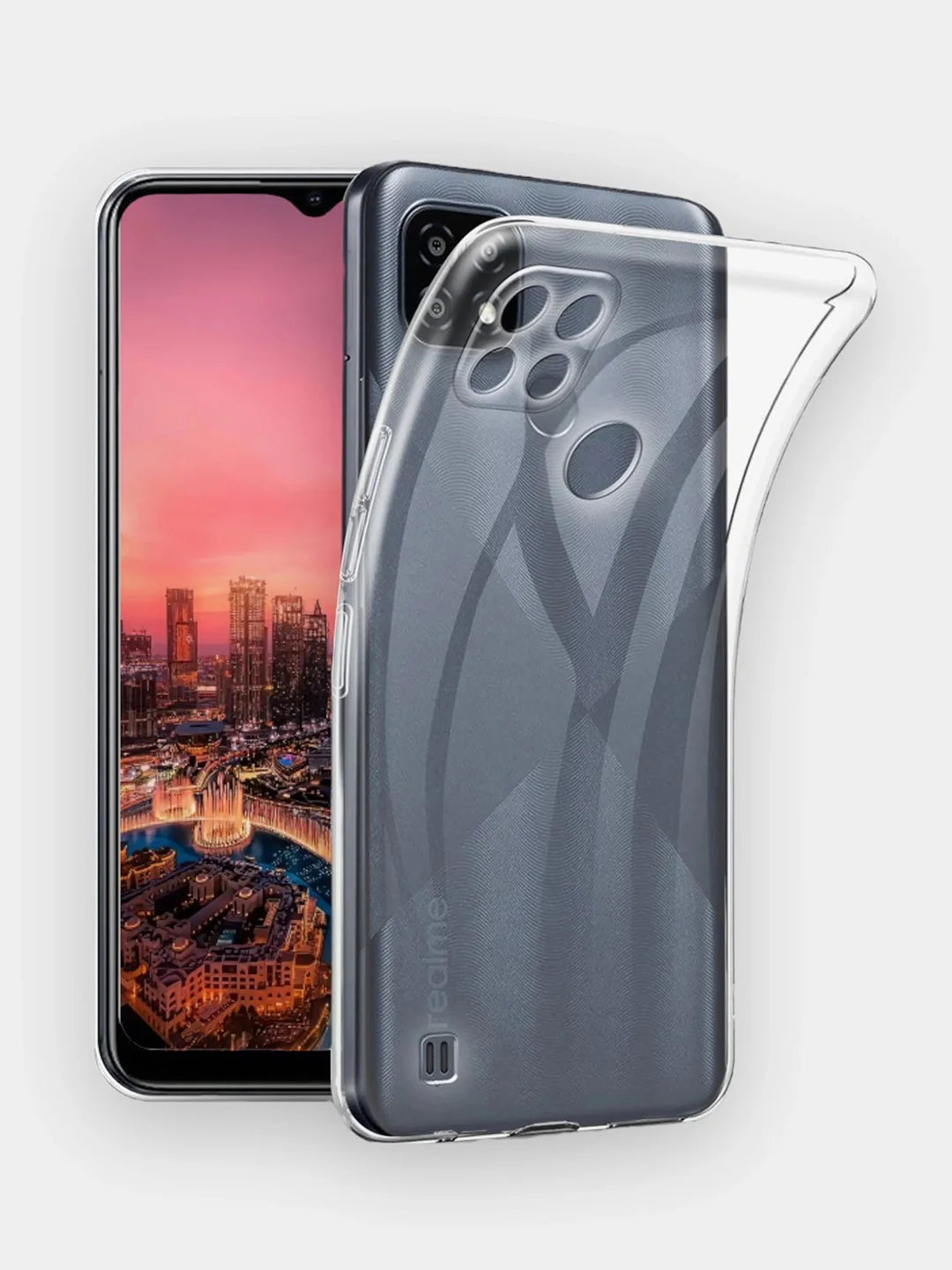 Прозрачный чехол Realme C21Y, Realme C25Y Реалми С21У / С25У силиконовый цветной матовый, прозрачный