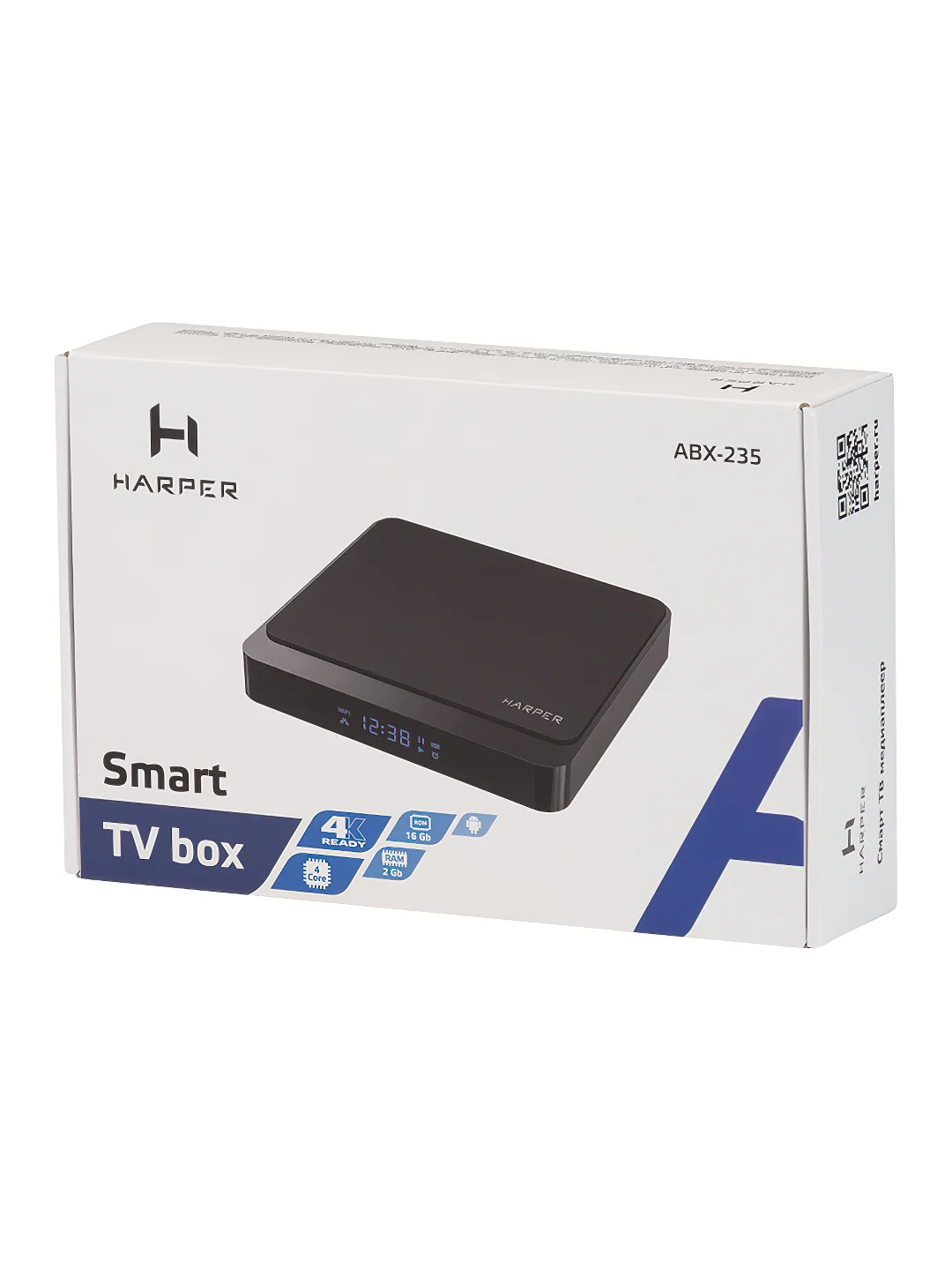Медиаплеер HARPER ABX-235, Android 9.0 / Smart TV приставка для цифрового ТВ, черный