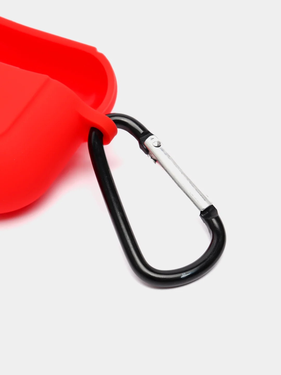 Красный чехол для наушников Apple Airpods 3 с карабином силиконовый