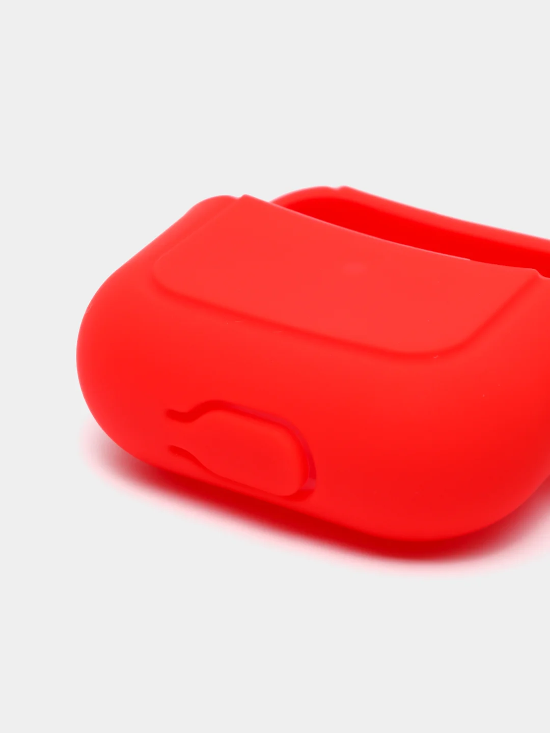 Красный чехол для наушников Apple Airpods 3 с карабином силиконовый