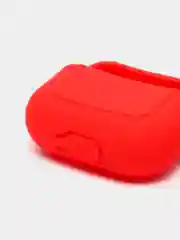 Красный чехол для наушников Apple Airpods 3 с карабином силиконовый