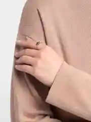 Серебряный кольцо Черный цветок / открытое кольцо