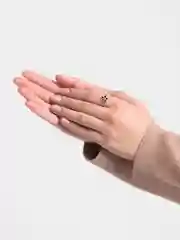 Серебряный кольцо Черный цветок / открытое кольцо
