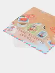 Алый письмо "Деду Морозу", с наклейками