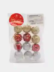Серебряный елочные игрушки, новогодние, d - 3 см, 12 штук
