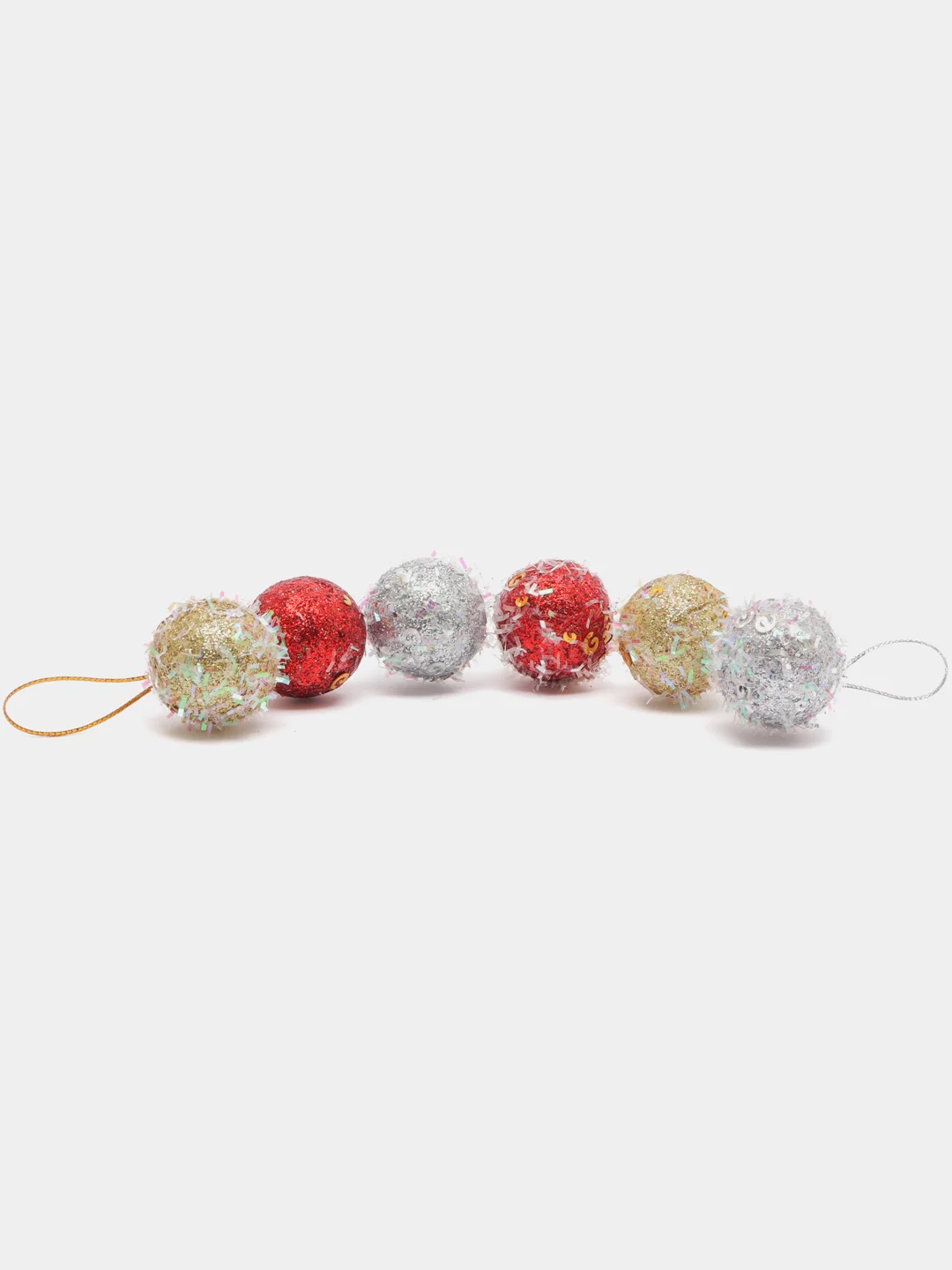 Серебряный елочные игрушки, новогодние, d - 3 см, 12 штук