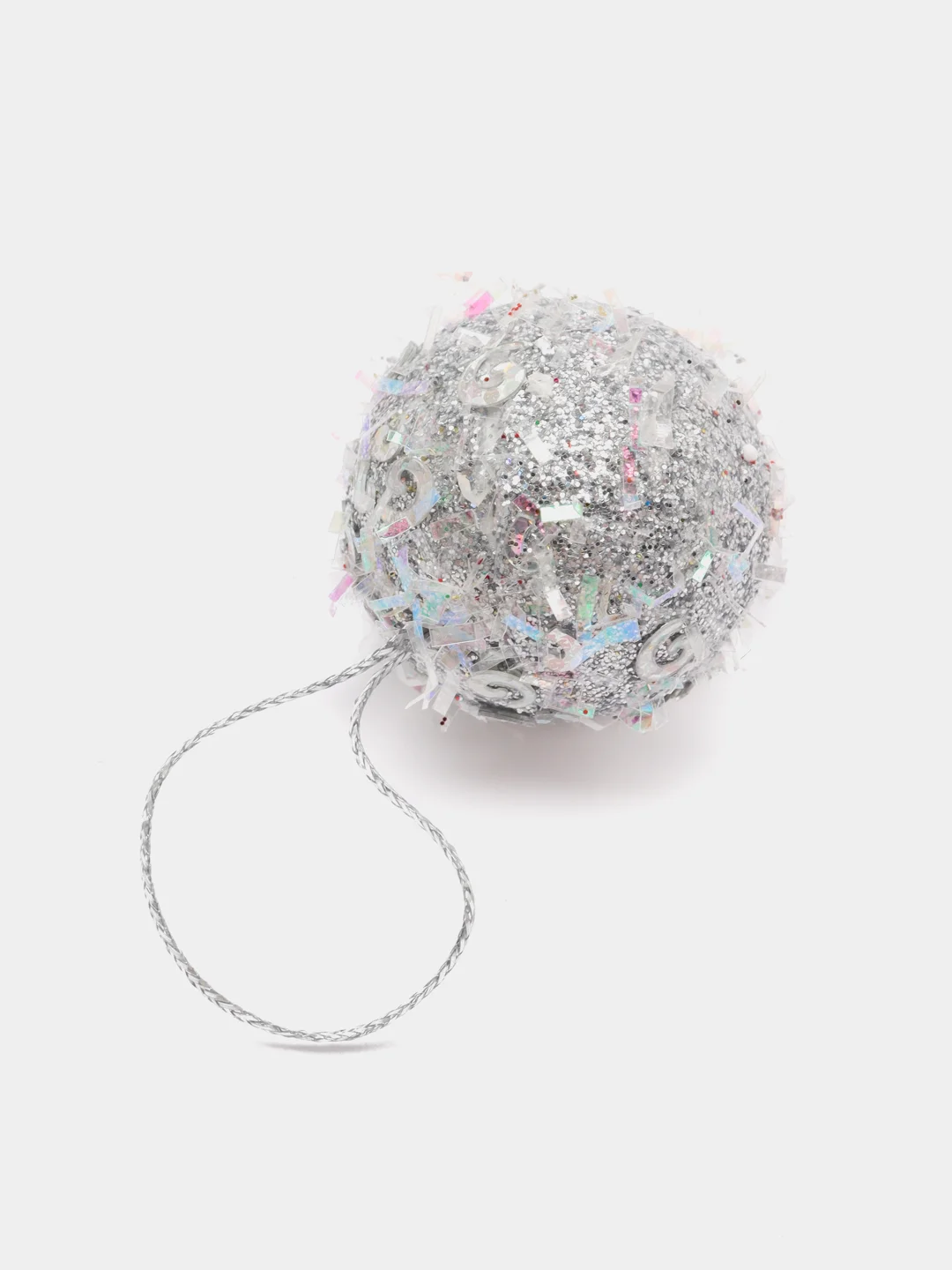Серебряный елочные игрушки, новогодние, d - 3 см, 12 штук