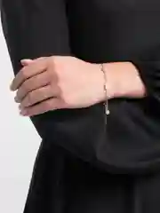 Золотой браслет женский с сердцем и жемчужинами