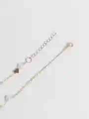 Золотой браслет женский с сердцем и жемчужинами
