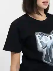 Черный футболка женская, хлопок