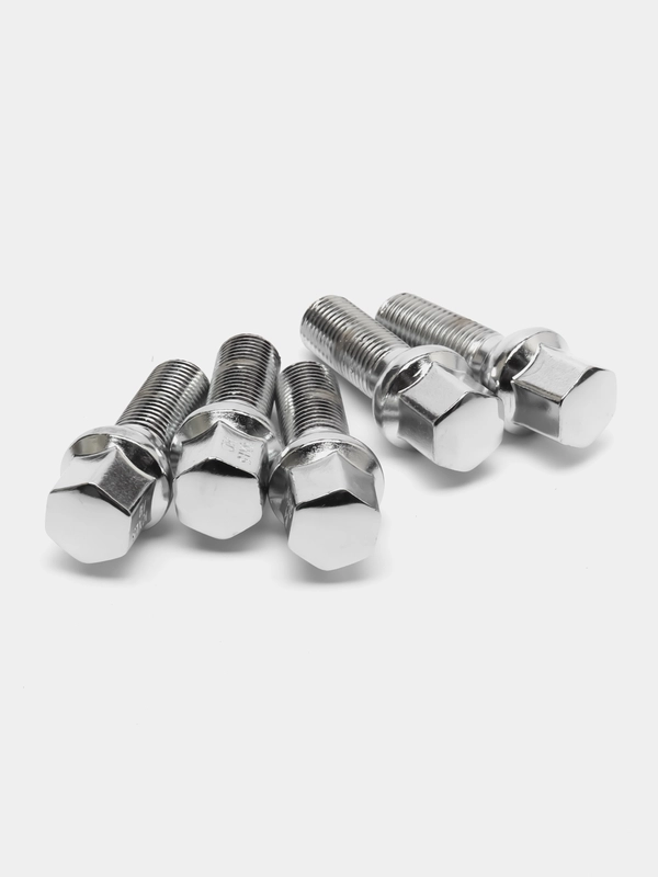 Болт колесный, М14*1,5, 58/33 мм, ключ 17, сфера, хром, 5 шт, AUDI, SKODA, VW, VAG