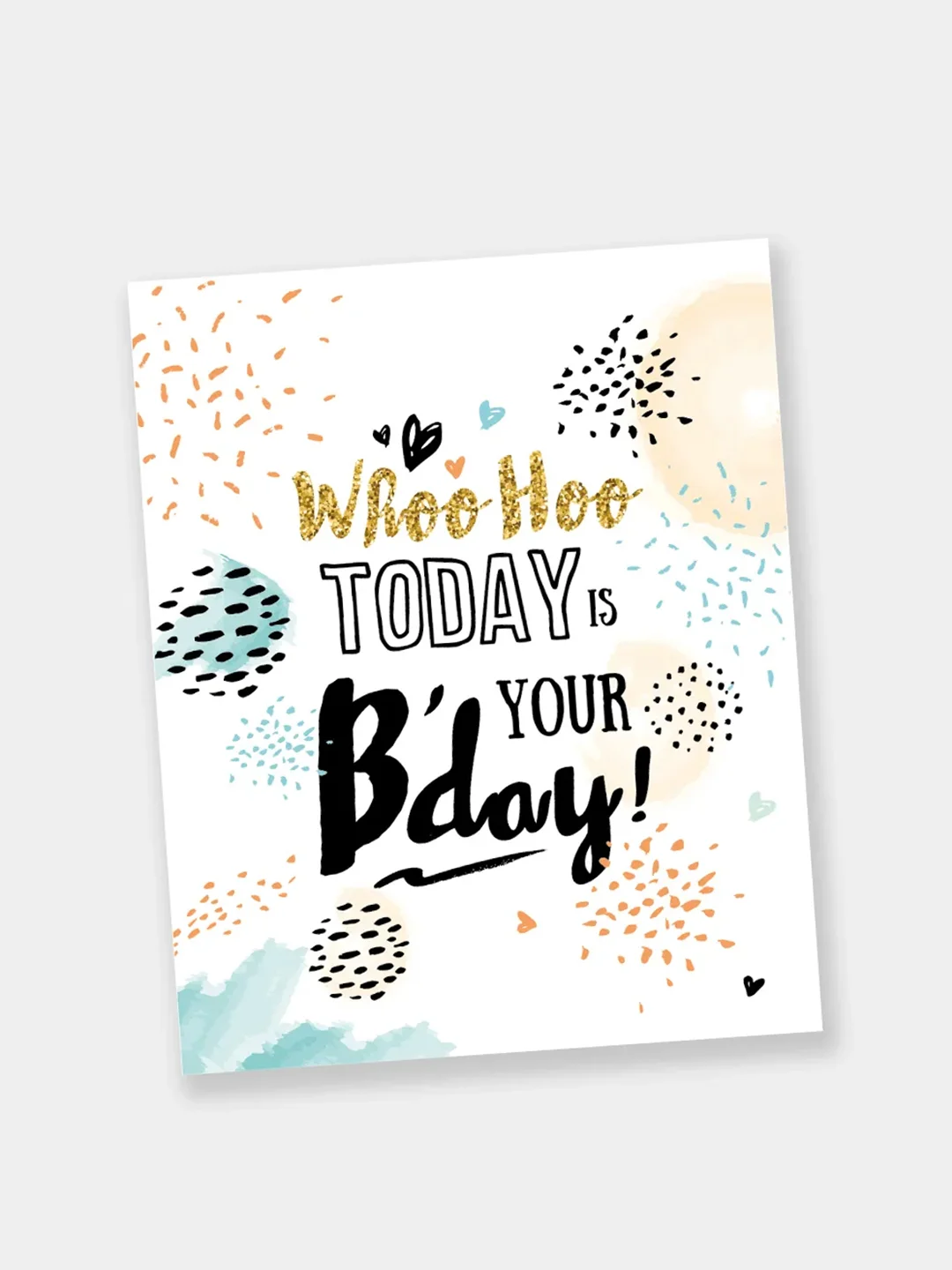 Коралловый меланж открытки "Happy Birthday" в мини-формате