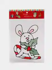 Зеленый наклейка на окно новогодняя: "Кролик", "Снежинка"