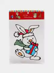 Желтый наклейка на окно новогодняя: "Кролик", "Снежинка"