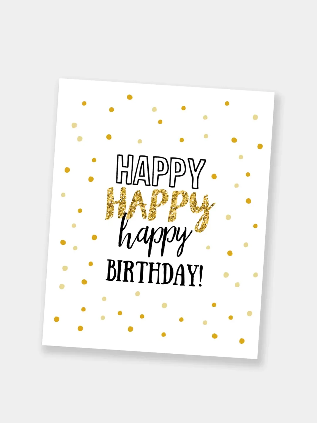 Бежевый открытки "Happy Birthday" в мини-формате